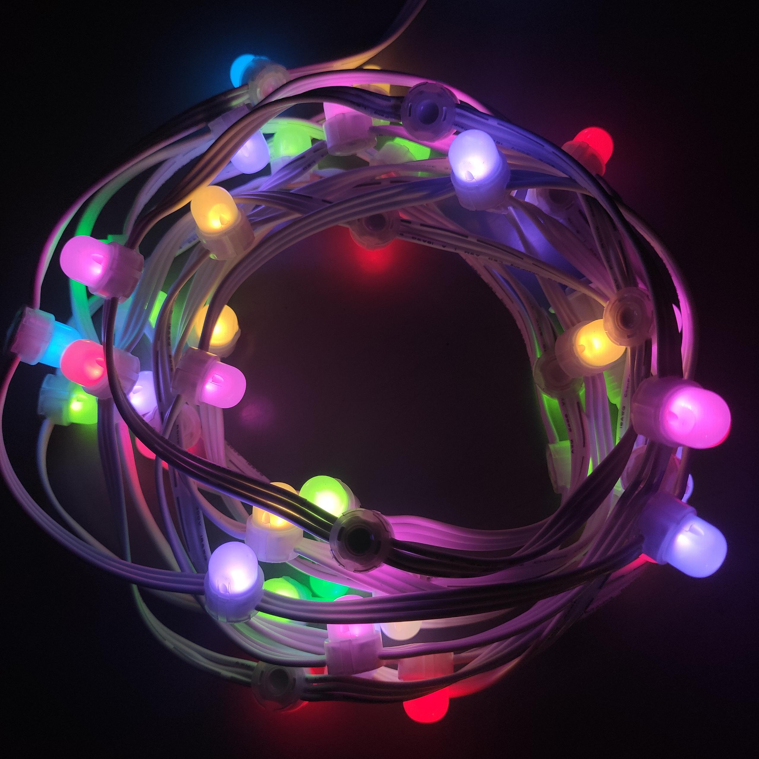 12mm Diameter DC12V 0.15W 50pcs/string IP67 Waterproof RGB LED Pixel String Light for House Garden Decoration
