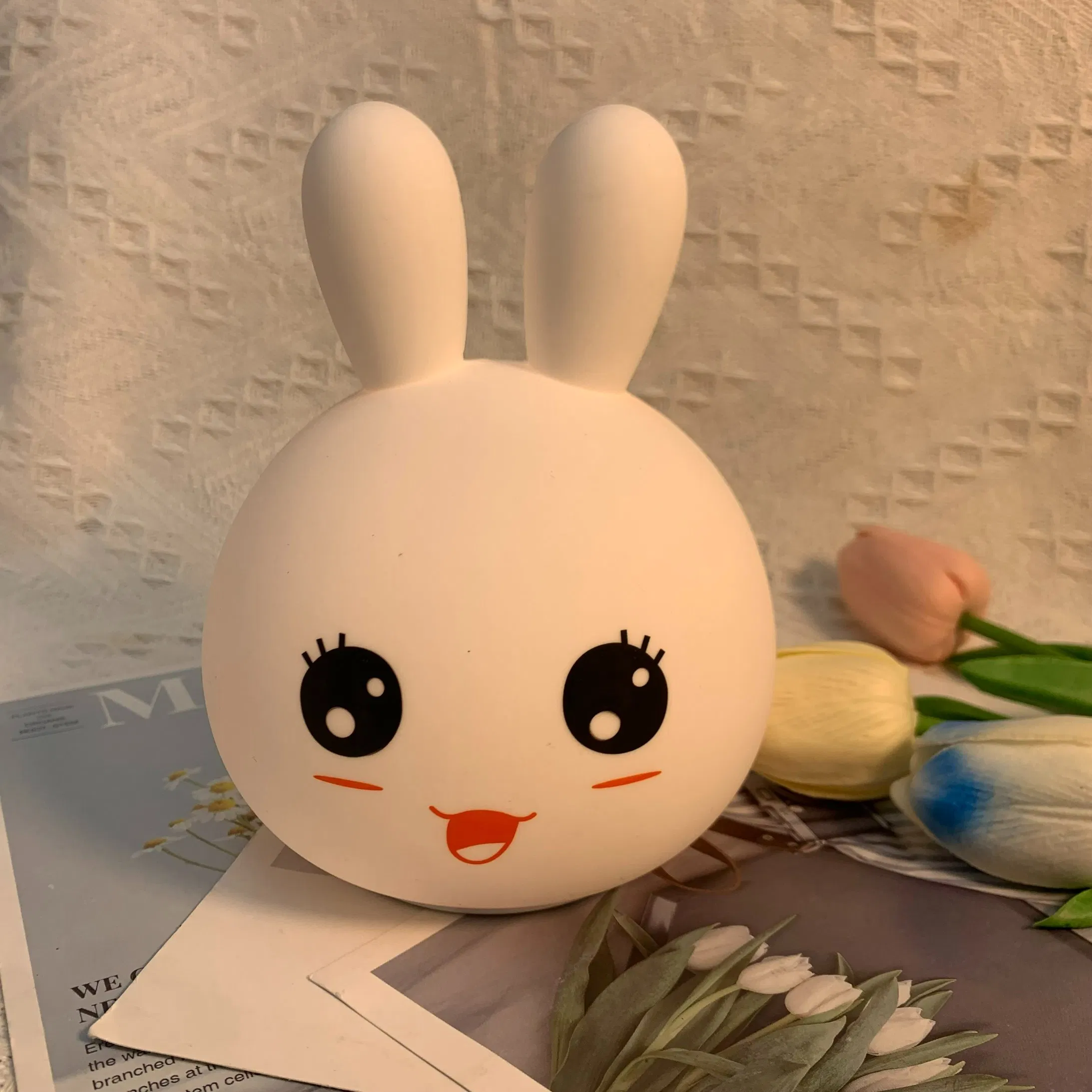Cartoon Animal Silicone Night Light, Kids Rechargeable Touch Sensor LED Lamp