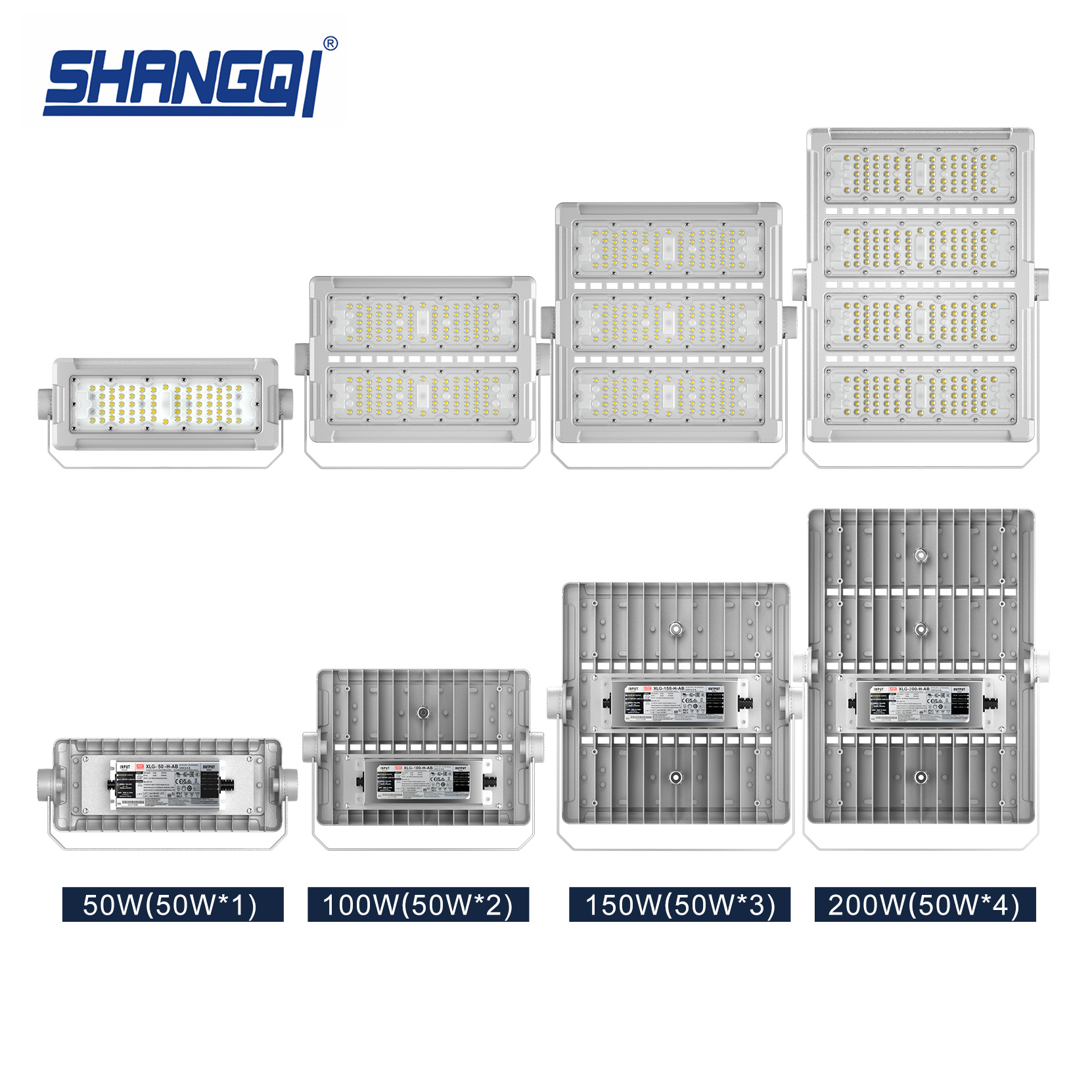 High Grade Die-Cast Aluminum Outdoor Sports Field Ip65 Waterproof High Mast Flood Light 50w 100w 150w 200w Led Stadium Light