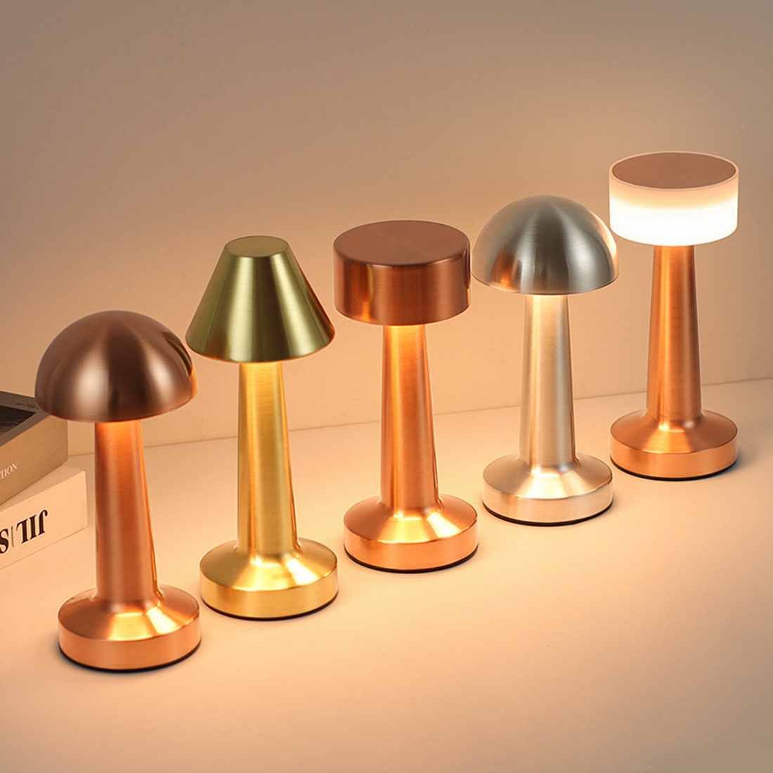 Gold Battery Small Table Lamp