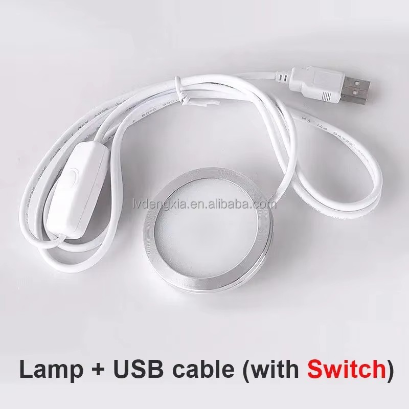 LED Puck Lights with Remote for Bambu 3d Printer Led Light Kit 001 Round Cabinet Light DIY Puck Lamp Dimmer Switch