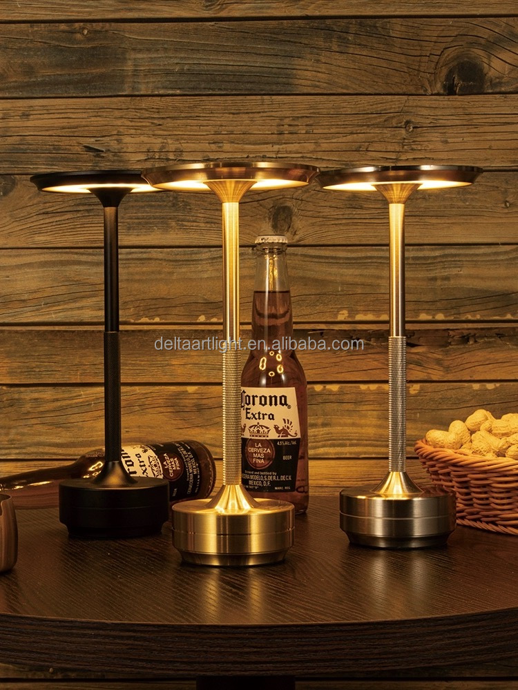 Modern Metal Rechargeable LED Table Lamp Bedroom Bedside Night Light Touch Control Camping Decorative Atmosphere Battery Powered
