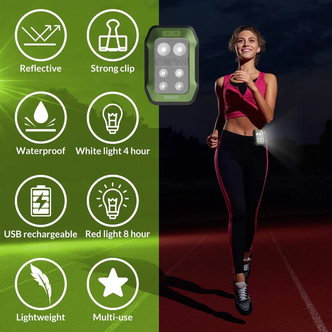 New Designed Original USB-C Rechargeable Night Running Clip Lights for Runners