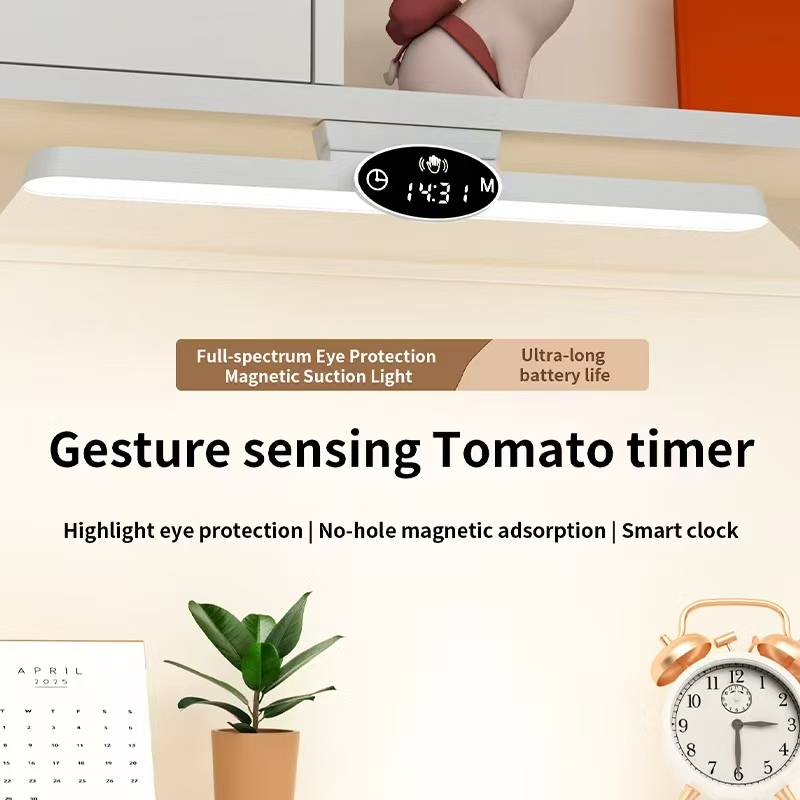 Led Rechargeable Light-emitting Diode 1200mA Clock Desk Lamp Pen Holder Eye-protecting Reading Timer Touch Desk Lamp for Readers
