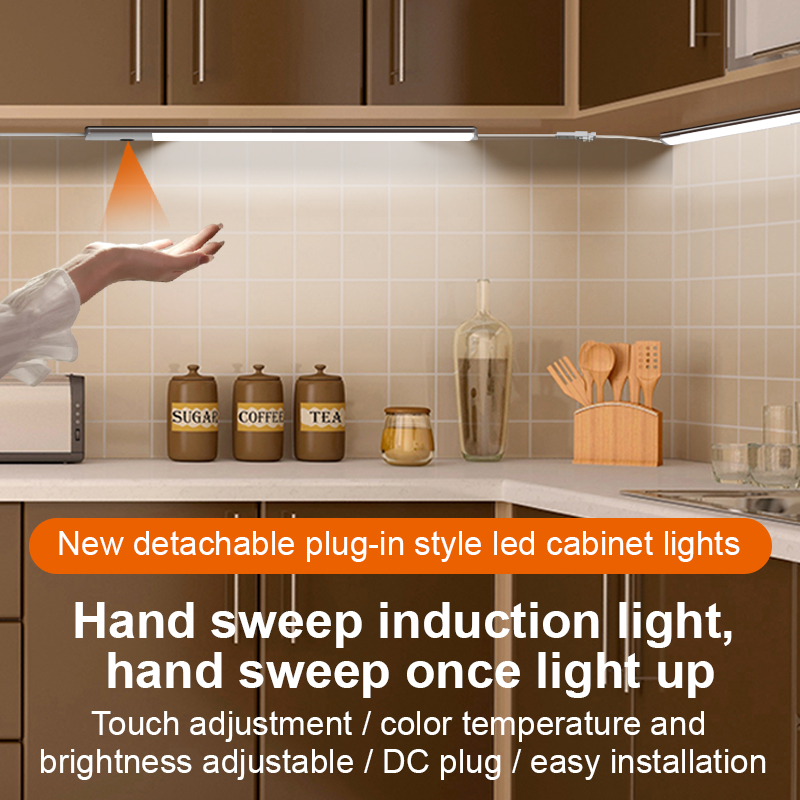 Modern 24V EU/US/UK Plug LED Cabinet Lights 560LM Hand Sweep Induction Charger