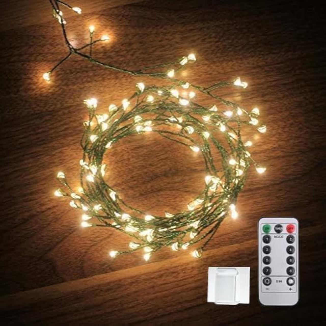 Firecracker Fairy String Lights Twinkle Cluster Lights with Remote 8Mode Waterproof Copper Wire Decorative Lighting 3AA Battery
