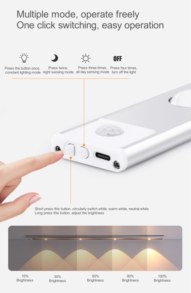 Magnetic Easy Installation Rechargeable Wireless LED Induction Lamp Feature 4