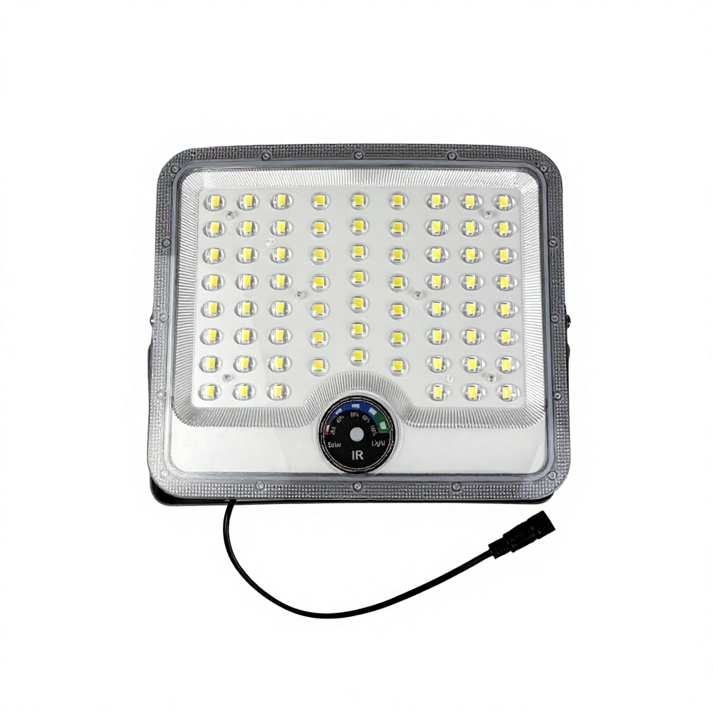 High Brightness Iron LED Outdoor Solar Flood Light with Real-time Power Indicator IP65 Waterproof for Garden Court