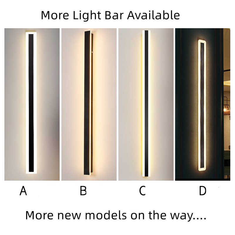Modern Strip Wall Lamps Indoor Outdoor Aluminum Acrylic Wall Bar Ceiling Lights