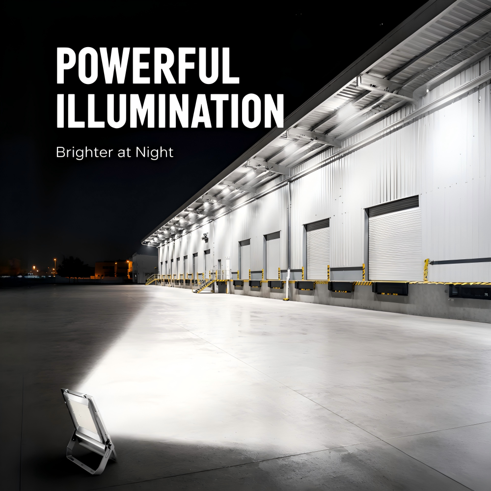 Industrial LED Flood Light 100W 3000K-6500K Selectable High Brightness IP65 5-Year Warranty Adjustable Beam Angle for Warehouse