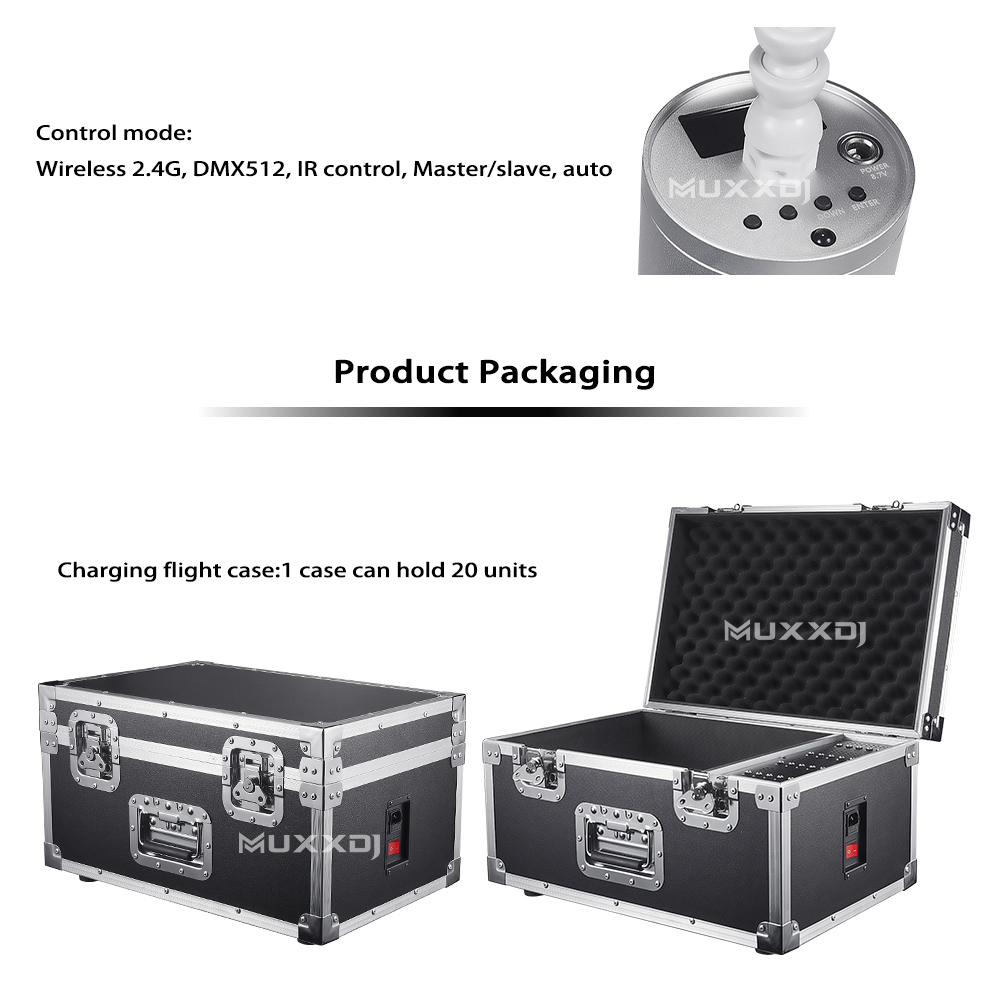 20pcs 10W LED Mini Magnetic Pin Spot Light with Remote Control &amp; Case, Wireless Zoom for DJ Wedding Event