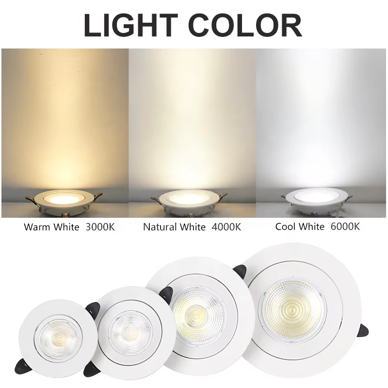 5W 7W Modern Aluminum Home Office Ceiling Embedded Focus Adjustable Narrow Beam Angle Recessed Cob Led Spotlight Warm White