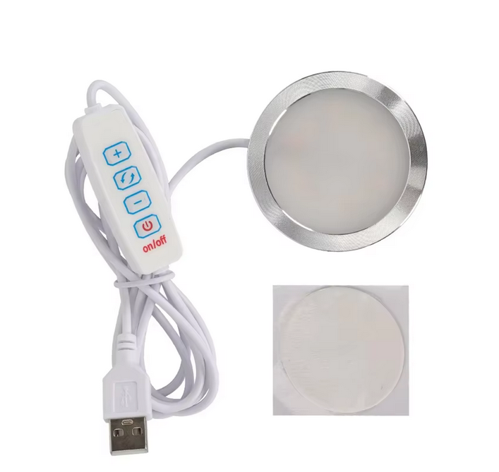 LED Puck Lights with Remote for Bambu 3d Printer Led Light Kit 001 Round Cabinet Light DIY Puck Lamp Dimmer Switch