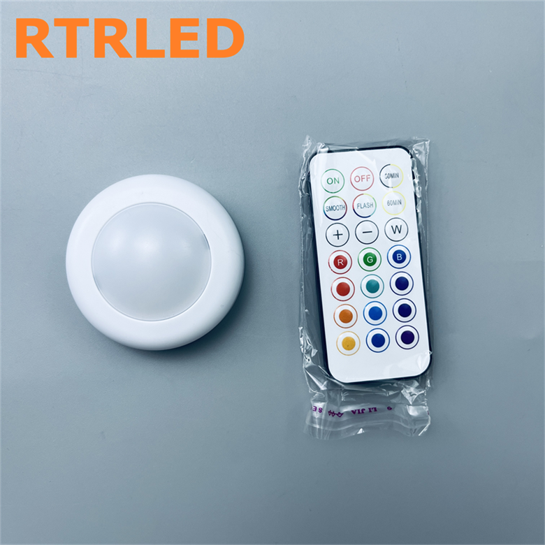 RGB RGBW LED Puck Light with Remote Control Modern up for Bambu Lab 3D Printed KC007 Under Cabinet Closet Kitchen Wall Wardrobe