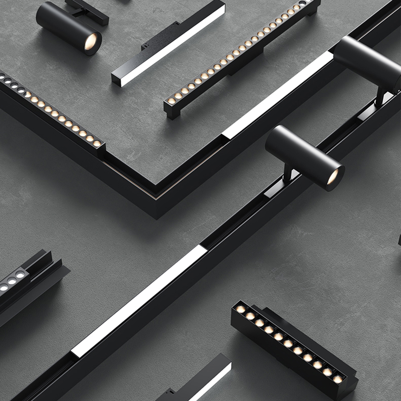 Pro Recessed DC 48V Aluminum Modern Magnetic Track Rail System-2-Wire Linear Lighting