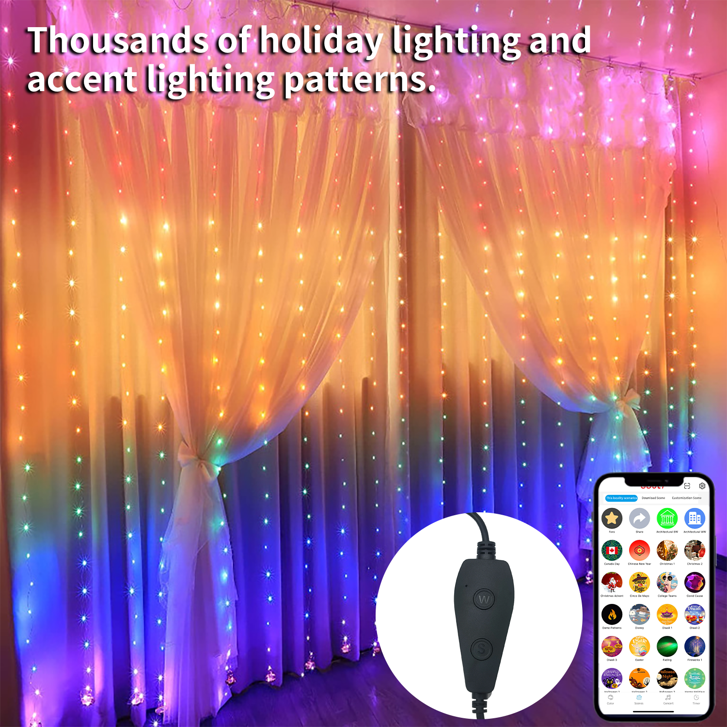 Holiday Party fairy String Lights Ip65 Smart App Remote Control Copper Wire Led fairy Christmas Lights