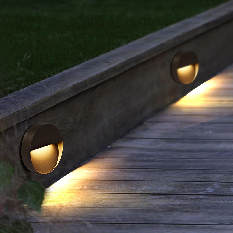 7W/9W/12W LED Aluminum Waterproof Anti-Glare Outdoor Wall Surface-Mounted Stair Corner Step Light