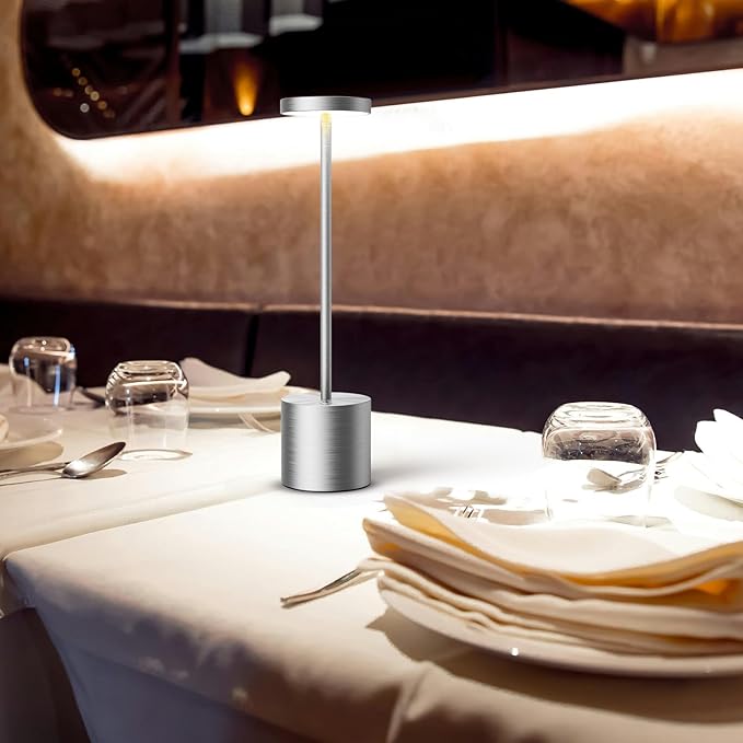 USB Cordless Table Lamps Rechargeable Portable Battery Operated 3 Color Stepless Dimming LED Table Light for Bar Restaurant