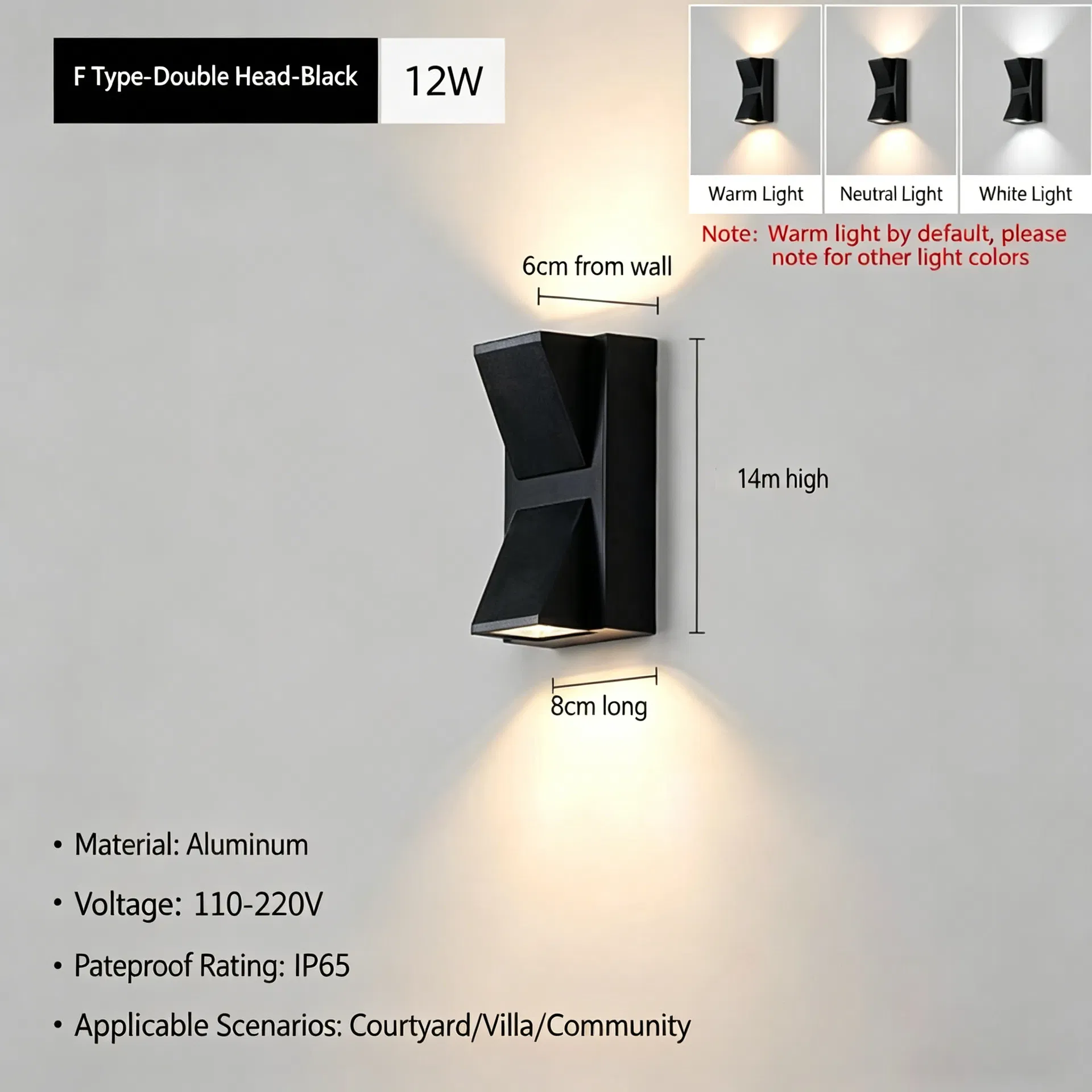 Garden Courtyard LED Wall Light Exterior Step Fixture
