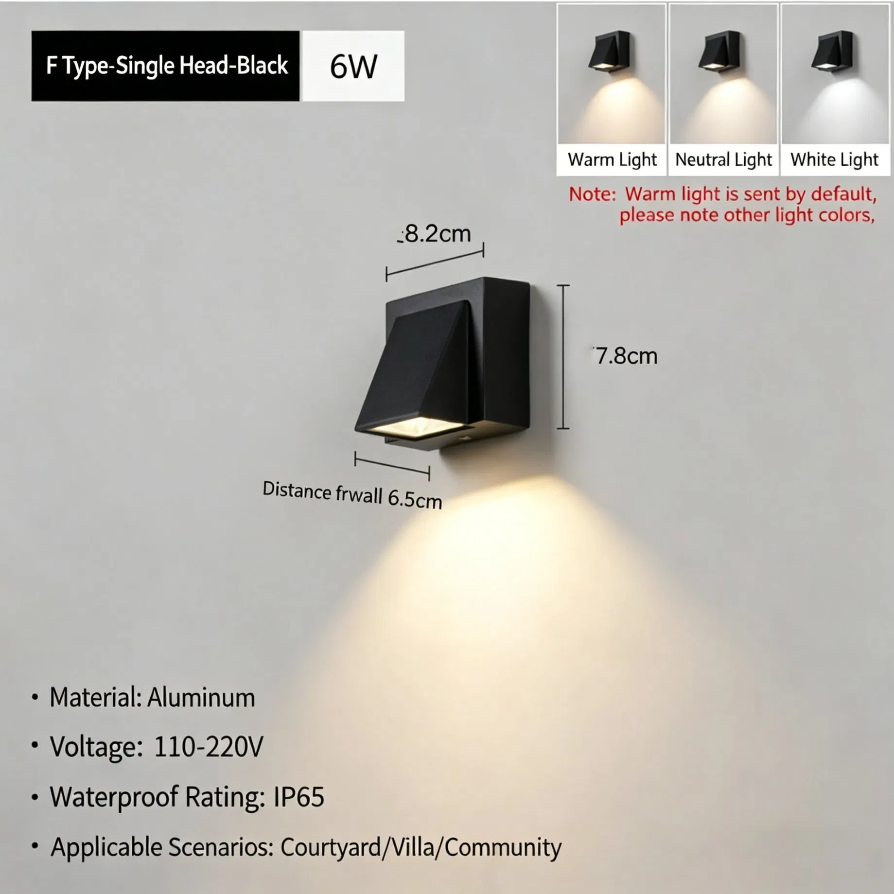Garden Courtyard LED Wall Light Exterior Step Fixture