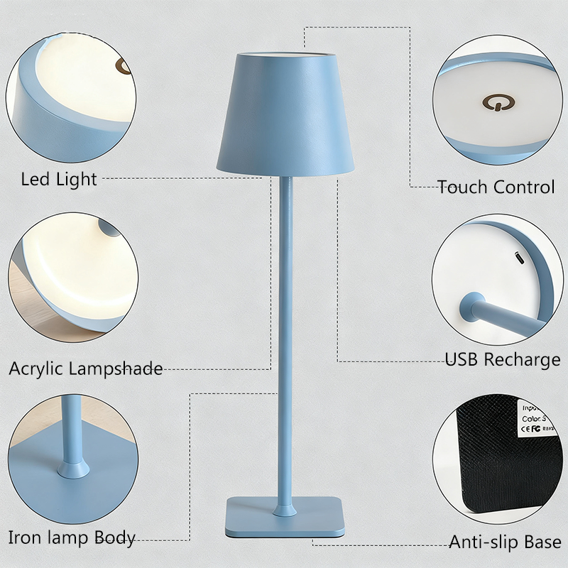 Modern LED Desk Lamp Touch Control Dimmable Brightness Color Temperature Adjustable Eye Protection Light for Study Read Office