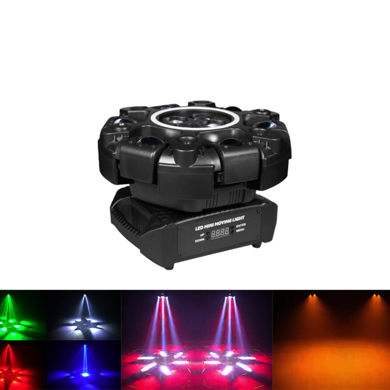 Mini 380W LED 3-in-1 Zoom Moving Head Stage Light Beam Wash Spot with DMX512 Control Aluminum Lamp Body for Club Stage Ra90