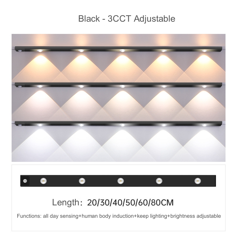 Magnetic Easy Installation Rechargeable Wireless LED Induction Lamp LED Cabinet Lamp