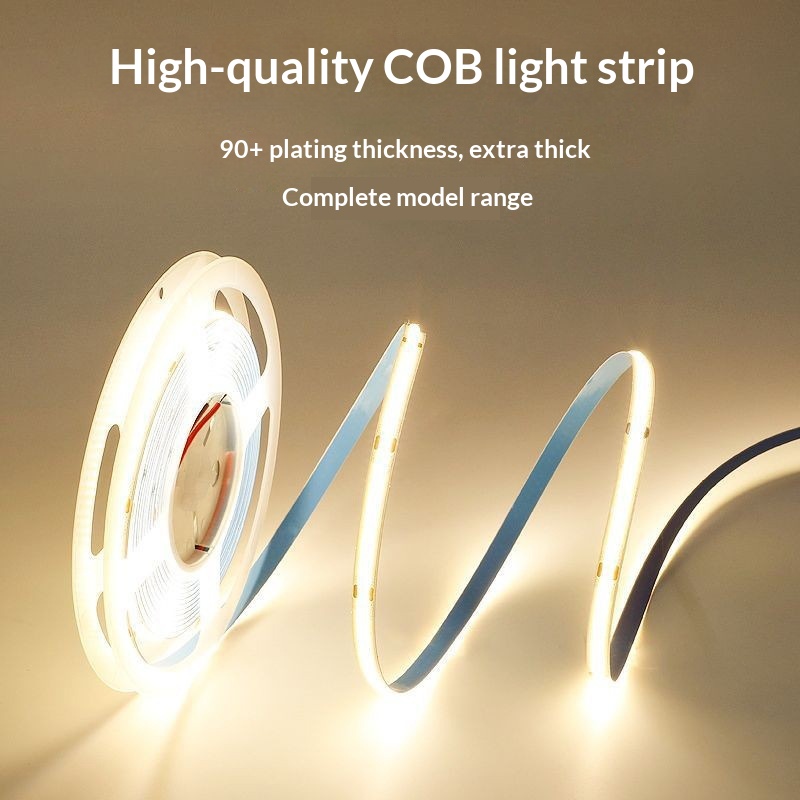 12V/24V LED COB Light Strips High Brightness Magnetic &amp; Sticker Install 5mm/8mm/10mm Widths Under Cabinet Lighting