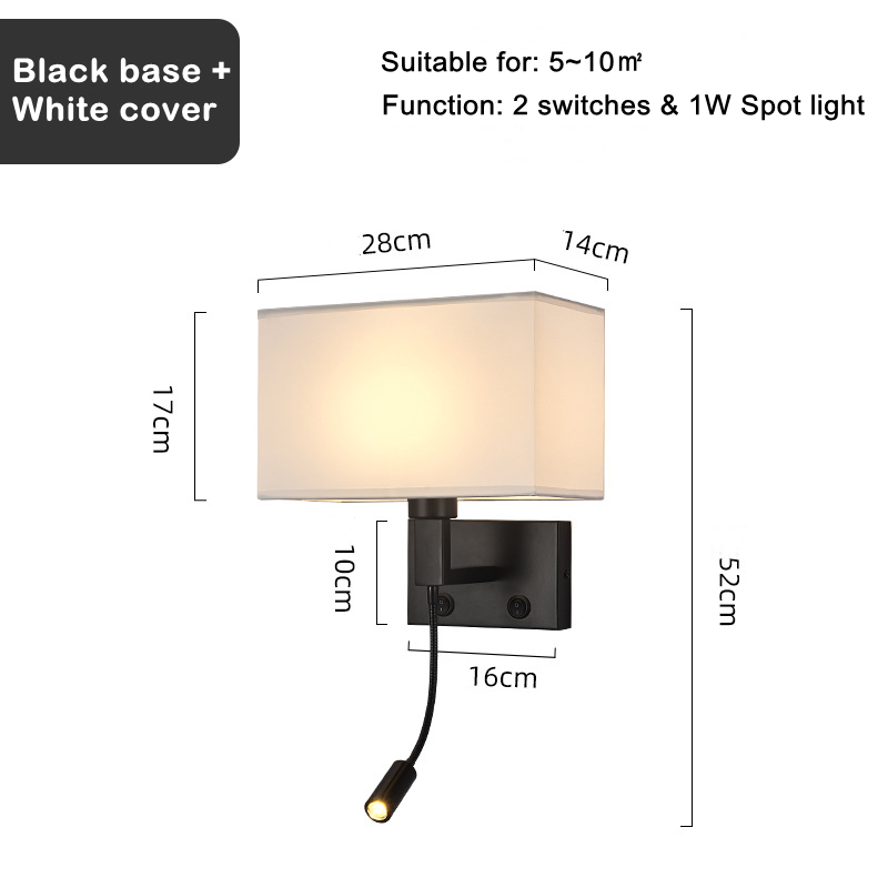 Factory Direct Supply Hotel Engineering Hotel Bedroom Bedside Wall Lamp Modern Aluminum LED Home Reading Lamp