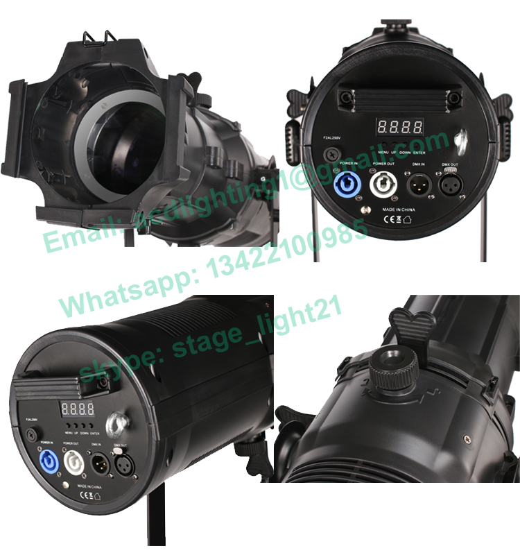 Acdlighting 200w High Bright High Definition 4in1 Rgbww Led Ellipsoidal Profile Lekos Spot Light for Church Stage