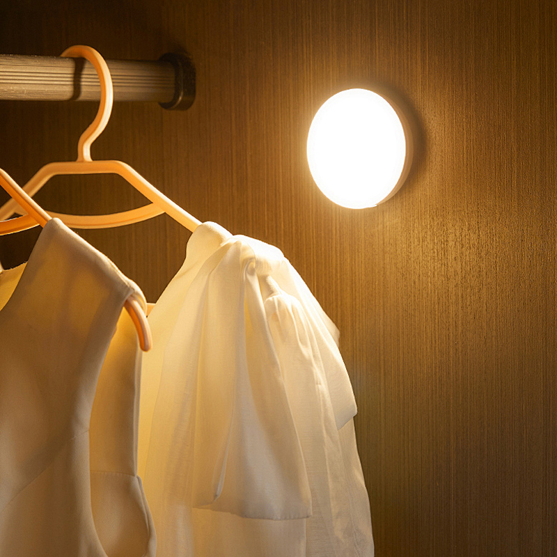 Warm Mini Round Lights, USB Plug-in Type, Ideal for Bedrooms, Cabinets, Wardrobes, Wine Cabinets, RVs and More