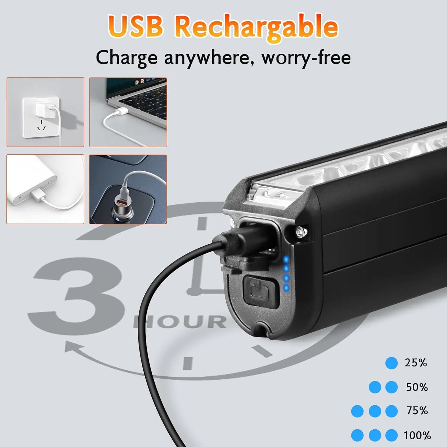 Best Bright Bike Light for Night Riding, USB-C Rechargeable Bicycle Light, Bicycle Headlight Set, Daytime Running Light, Waterproof Bike Headlight Taillight for