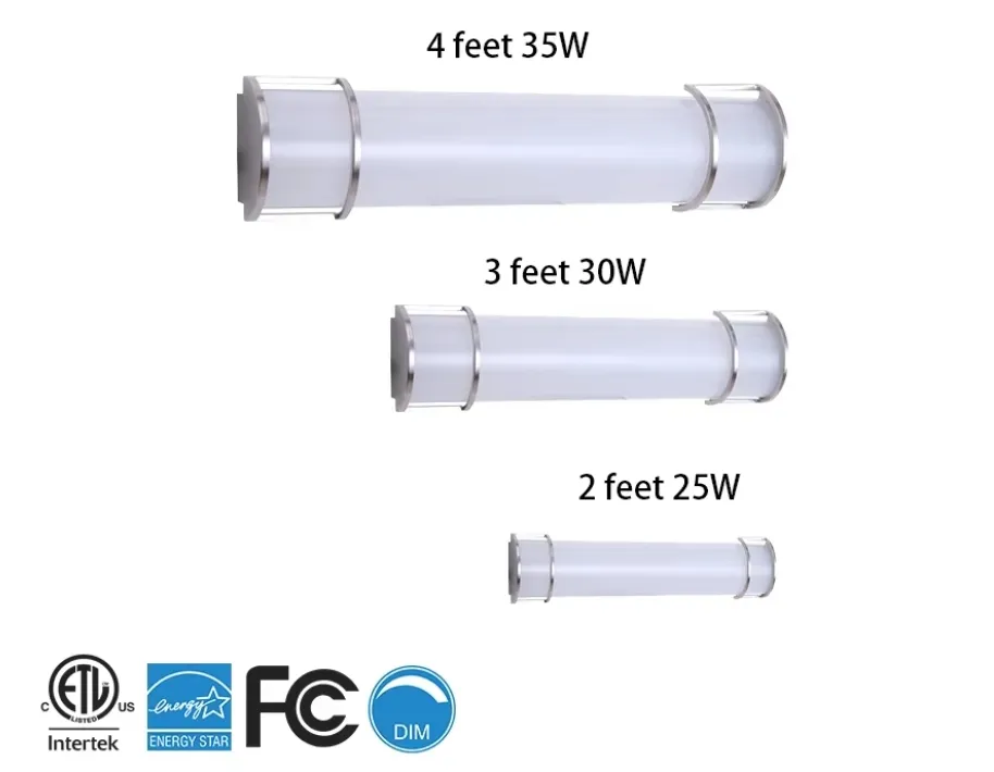 Best Selling Brushed Nickel Color 24inch 36inch 48inch 3CCT Select Bathroom LED Vanity Light