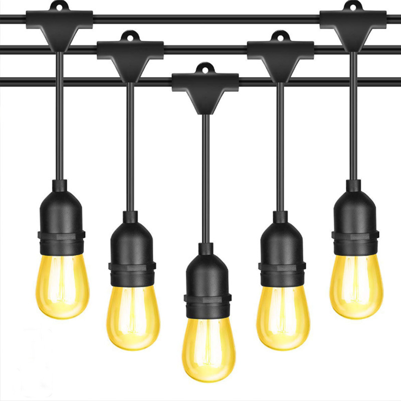 Grade Patio String Lights IP65 Waterproof S14 Dimmable Shatterproof Glass LED Bulbs Garden Party Backyard Cafe Bistro