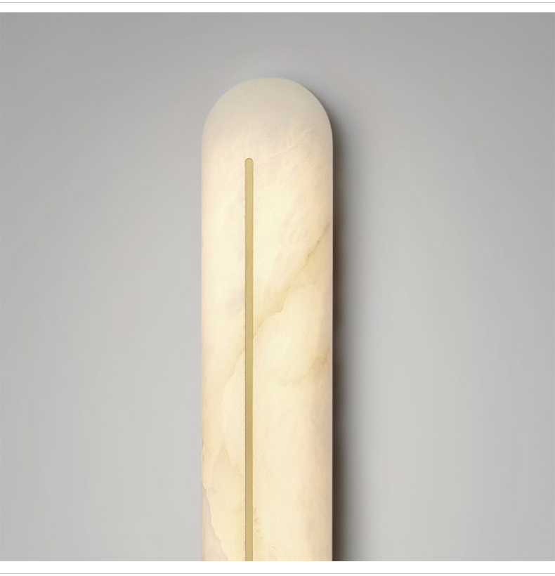 Modern French-style Three-color Variable Light Copper Body Luxury Living Room Entryway Wall Sconce Natural Marble LED Wall Lamp