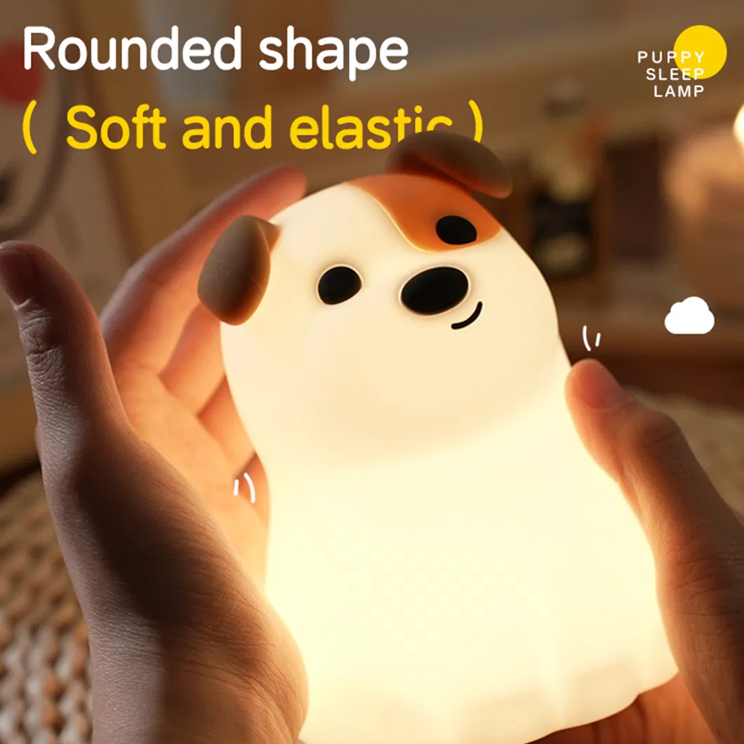 Customized Silicone Lamp Children Colorful Bedside Sleeping Cartoon Animal Puppy Night Light