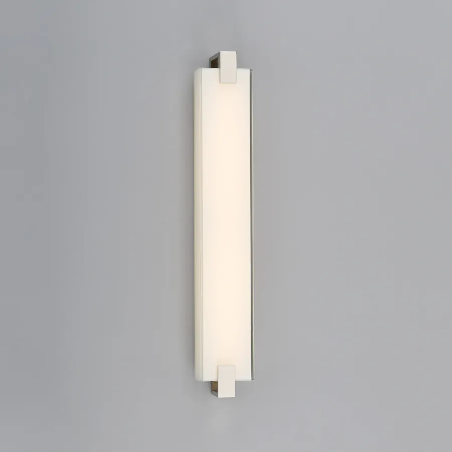 Hospitality Hotel Bathroom LED Vanity Light Rectangular Glass Sconce Over Mirror Hotel Wall Sconces Wholesale
