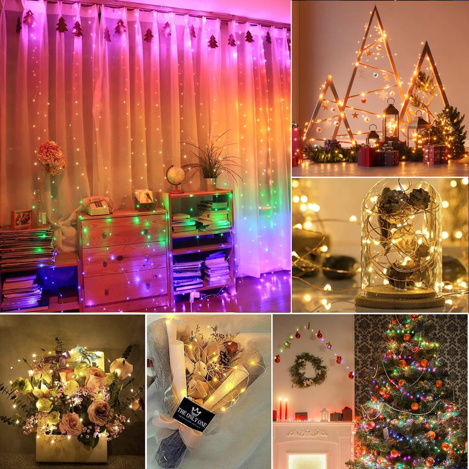 Holiday Party fairy String Lights Ip65 Smart App Remote Control Copper Wire Led fairy Christmas Lights