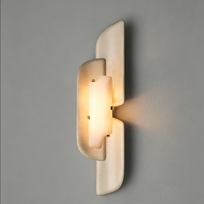 French-style Light-Luxury Construction for Living Dining Bedrooms Studies Wabi-Sabi Designer LED Wall Sconce Marble
