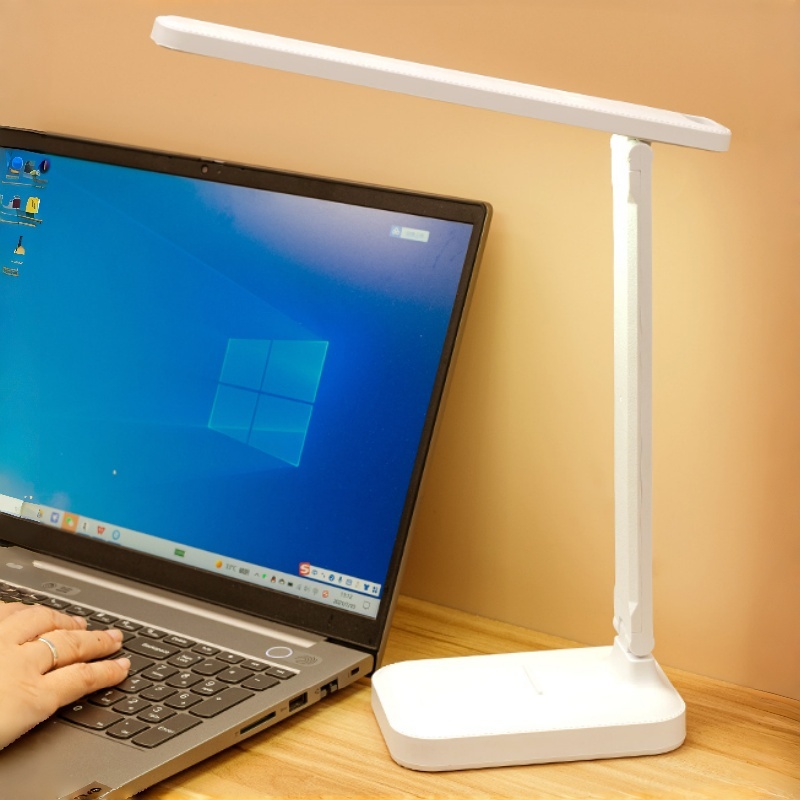 ABS Three-Colored Dimming LED Desk Lamp Student Eye-caring Night Light Bedside Lamp Folding Rechargeable Table Lamp