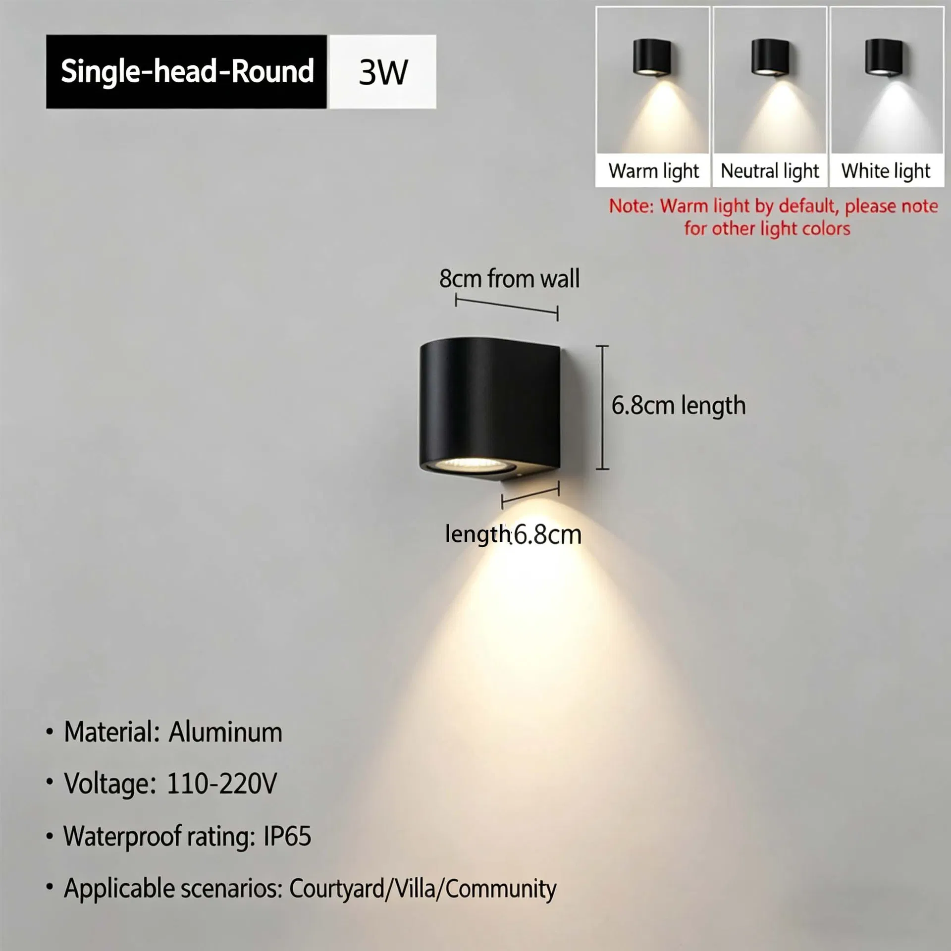 Garden Courtyard LED Wall Light Exterior Step Fixture