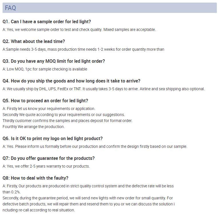 FAQ Overview