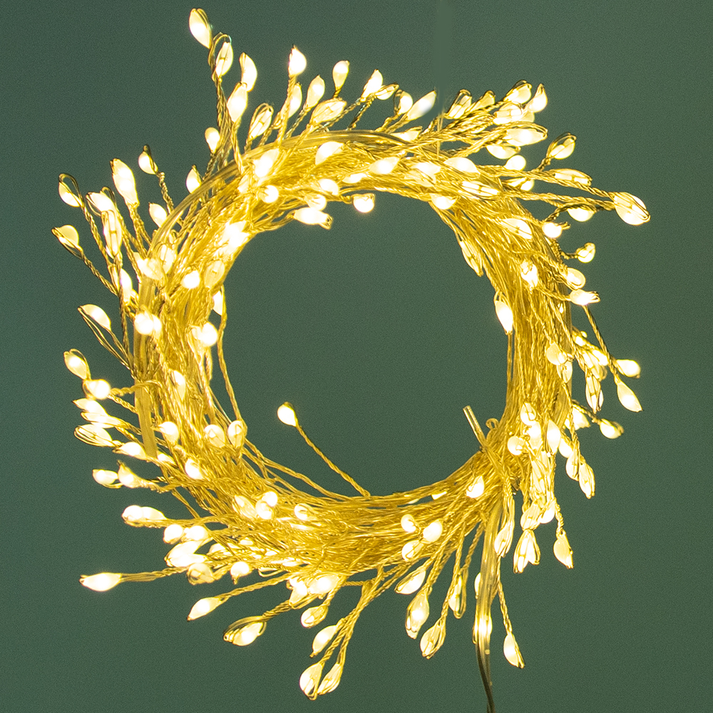 Firecracker Fairy String Lights Twinkle Cluster Lights with Remote 8Mode Waterproof Copper Wire Decorative Lighting 3AA Battery