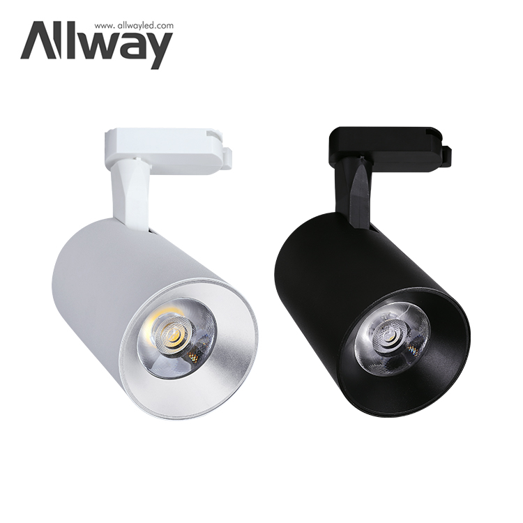 ALLWAY Commercial Black Cob Iron Track Lamp Rail Indoor Outdoor 10w 20w 30w Led Spot Lights