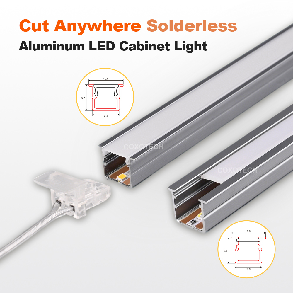 Free Cutting Soldering Recessed Recess LED Strip Light with Aluminum Liner Profile Embedded 12V 24V Mini Track Cabinet Light