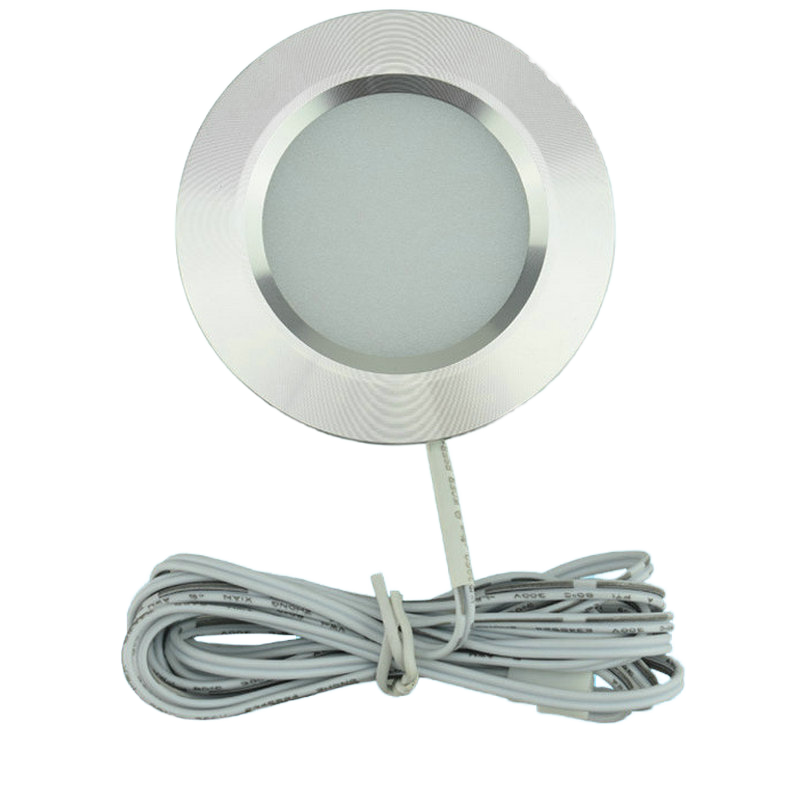 Modern 12V DC 3W LED Puck Light Warm White Aluminum Shell for Kitchen Counter Cabinet Lighting Product Category Cabinet Lights