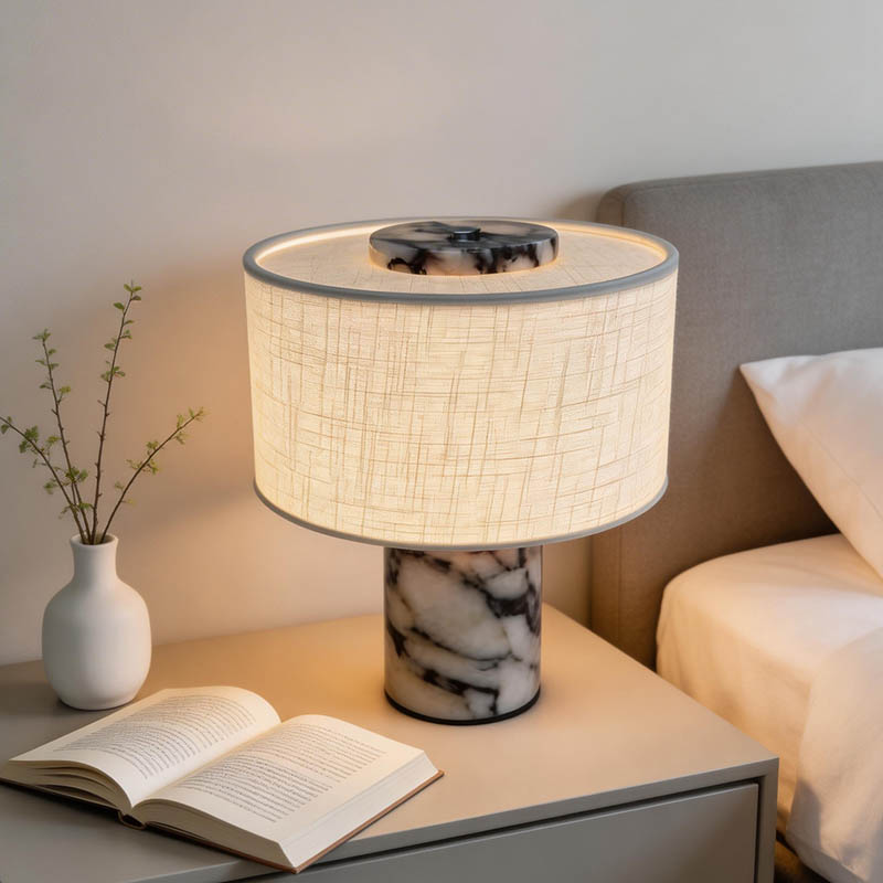 Modern Bedside Light with Fabric Shade