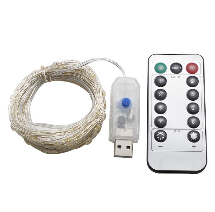 Remote Control USB Copper Wire LED String Lights Low Voltage Waterproof Outdoor New Year Lantern Festival Lighting Decoration