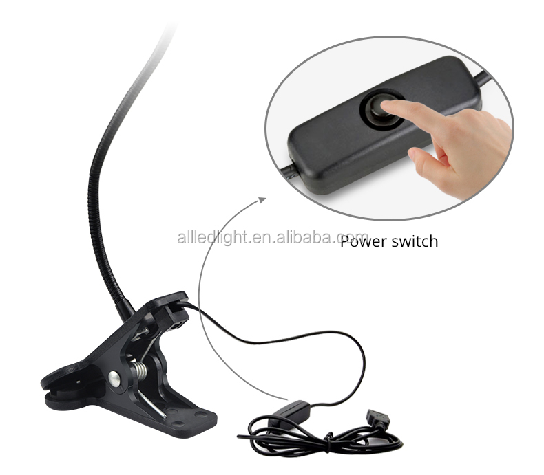 Wholesale USB Rechargeable LED Night Light Clip on Flexible Reading Light Bed Table Desk LED Book Lamp