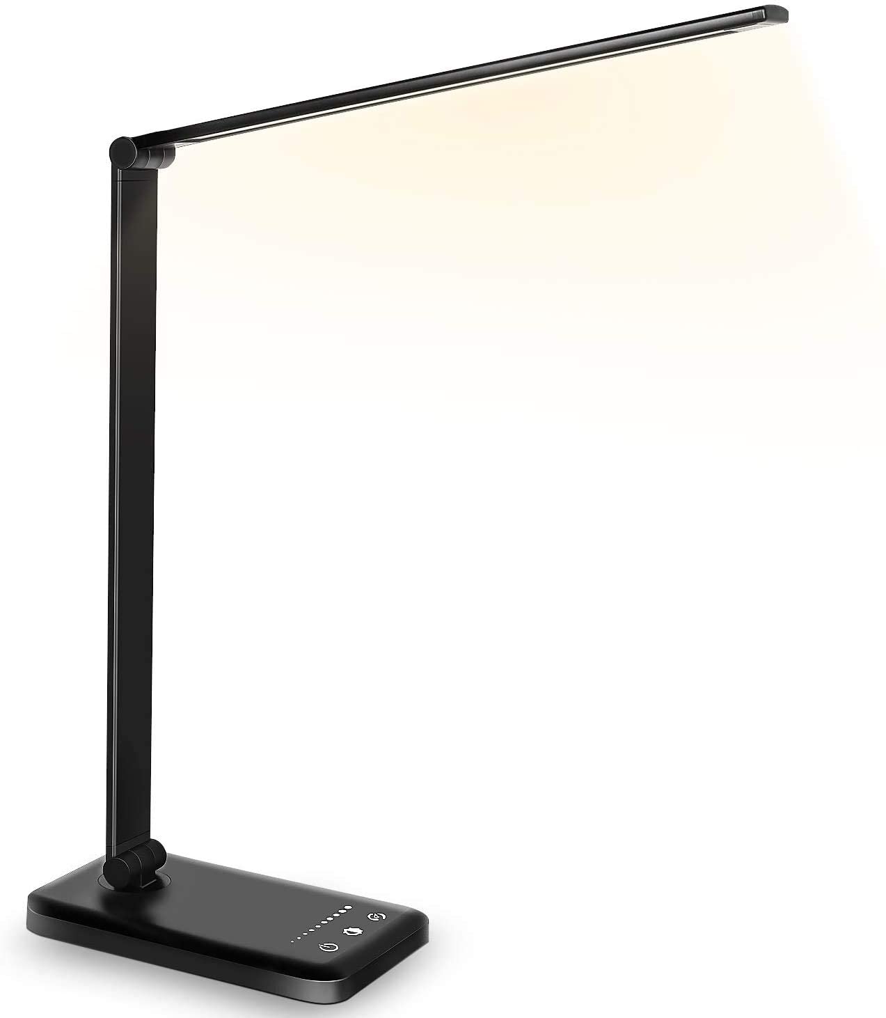 Modern Minimalist LED Table Lamp Flexible DC Foldable Bedside Study Lamp Touch Dimmer Aluminum Body Rectangle Shade Eye Simple